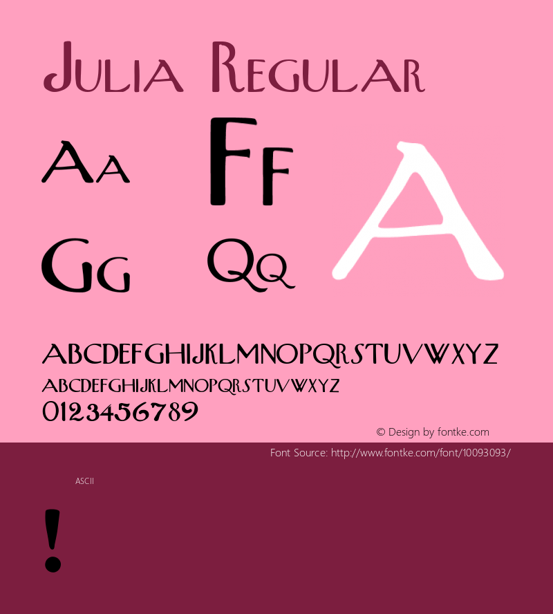 Julia Regular Unknown图片样张