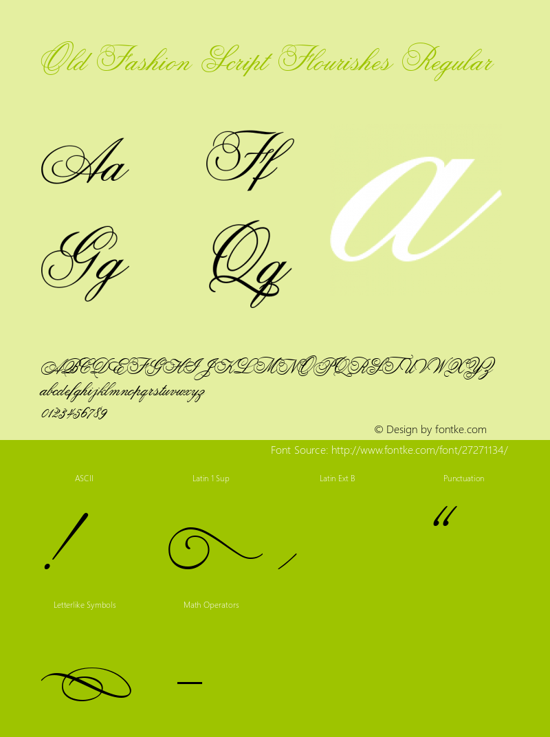 Old Fashion Script Flourishes Version 1.00图片样张