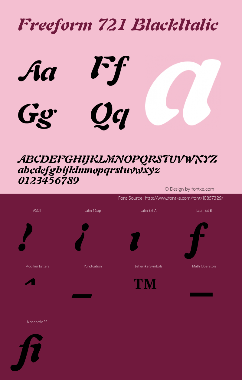 Freeform 721 BlackItalic Version 003.001图片样张