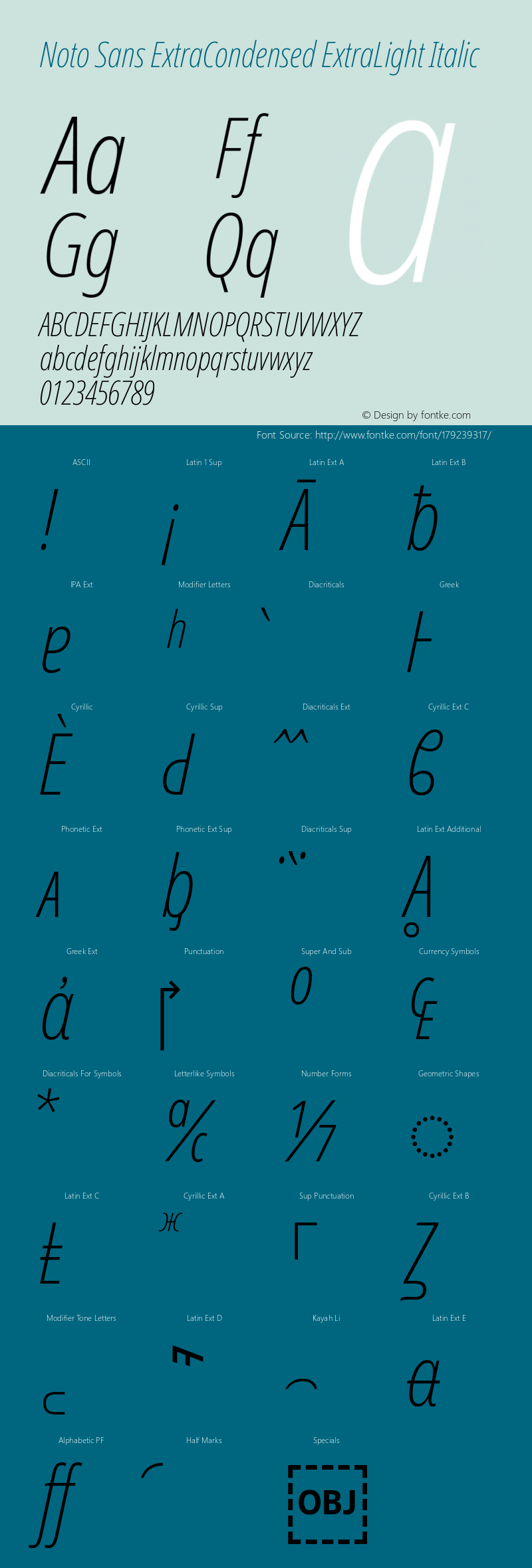 Noto Sans ExtraCondensed ExtraLight Italic Version 2.004; ttfautohint (v1.8.3) -l 8 -r 50 -G 200 -x 14 -D latn -f none -a qsq -X 