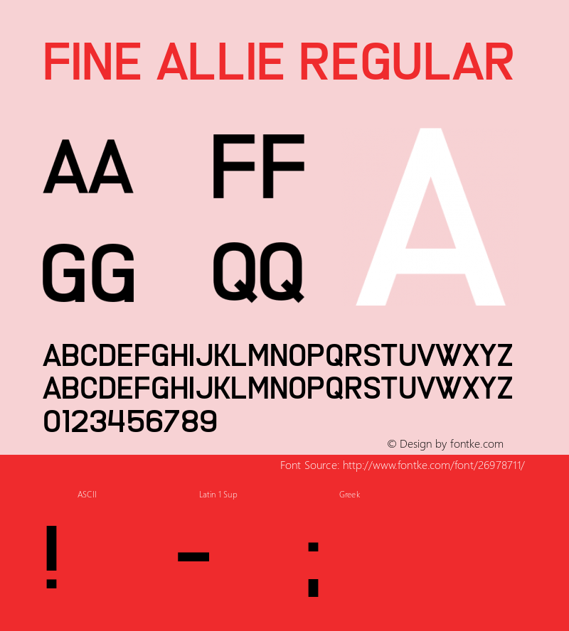 Fine Allie Version 1.00;September 24, 2018;FontCreator 11.5.0.2427 64-bit图片样张