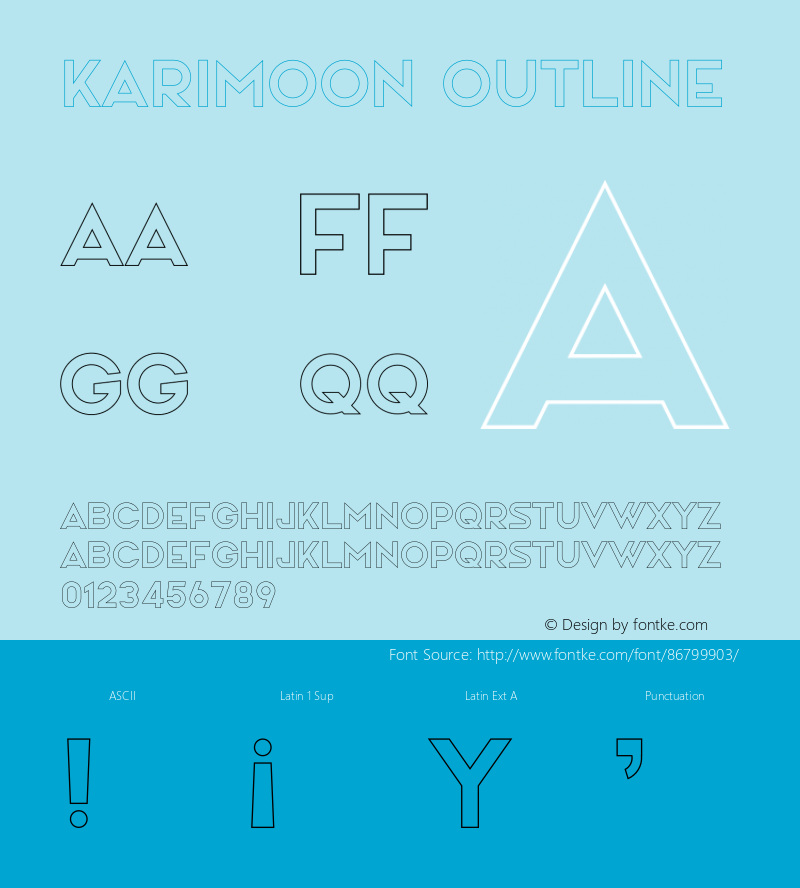 Karimoon Outline Version 1.001;Fontself Maker 3.5.1图片样张