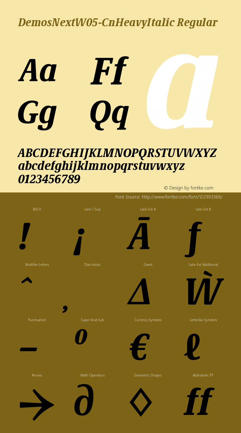 Demos Next W05 Cn Heavy Italic Version 1.00图片样张