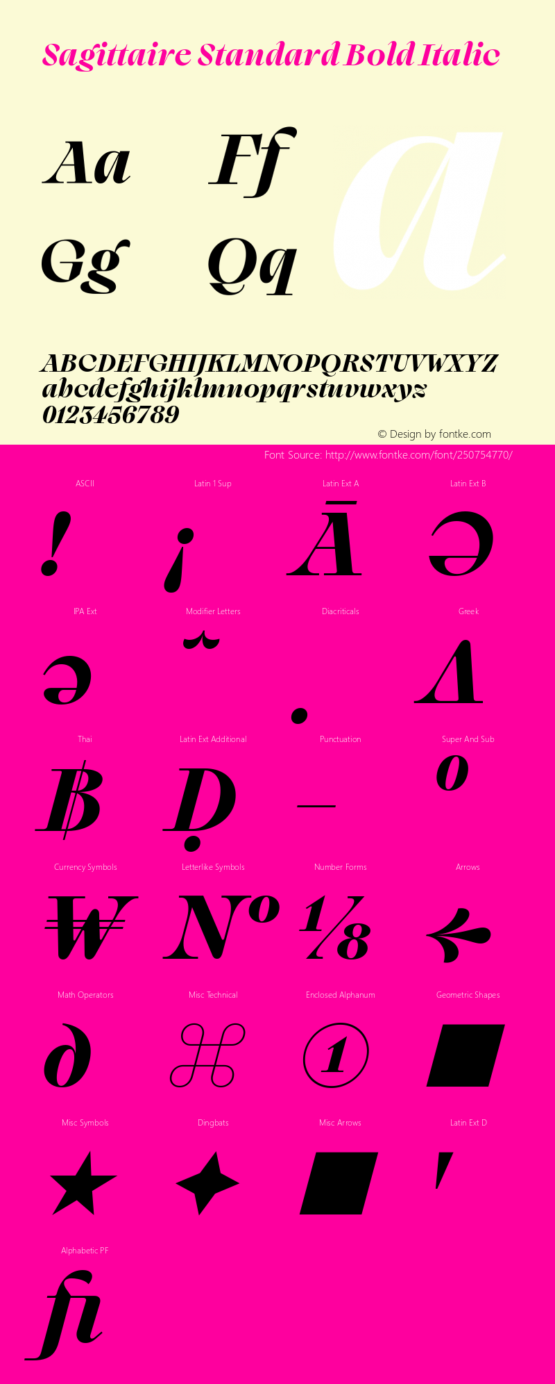 Sagittaire Standard Bold Italic Version 1.100;Glyphs 3.2 (3226)图片样张