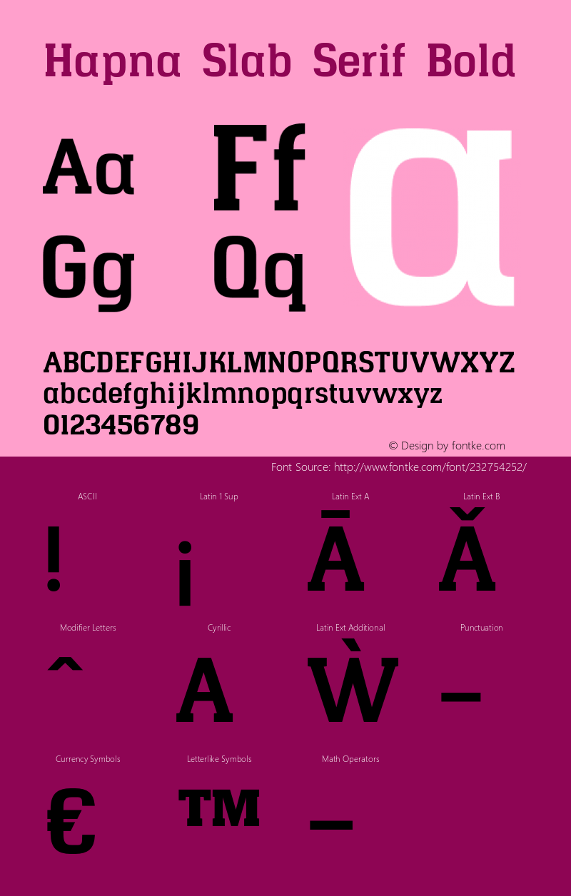Hapna Slab Serif Bold Version 1.001;PS 001.001;hotconv 1.0.70;makeotf.lib2.5.58329图片样张