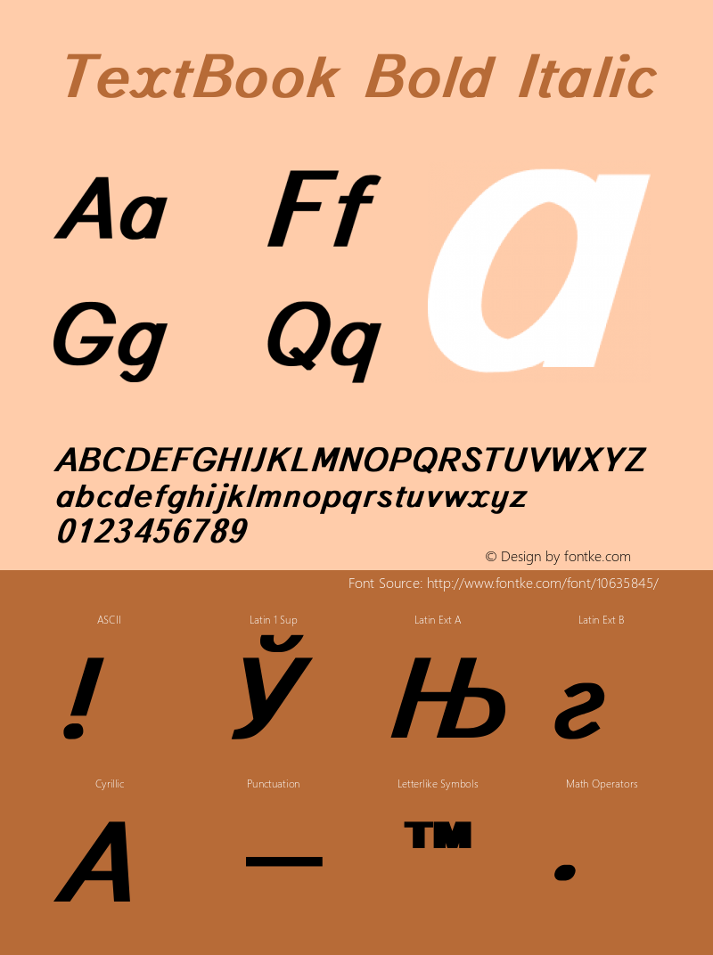 TextBook Bold Italic Converted from t:\TEXTBOO2.BF1 by ALLTYPE图片样张