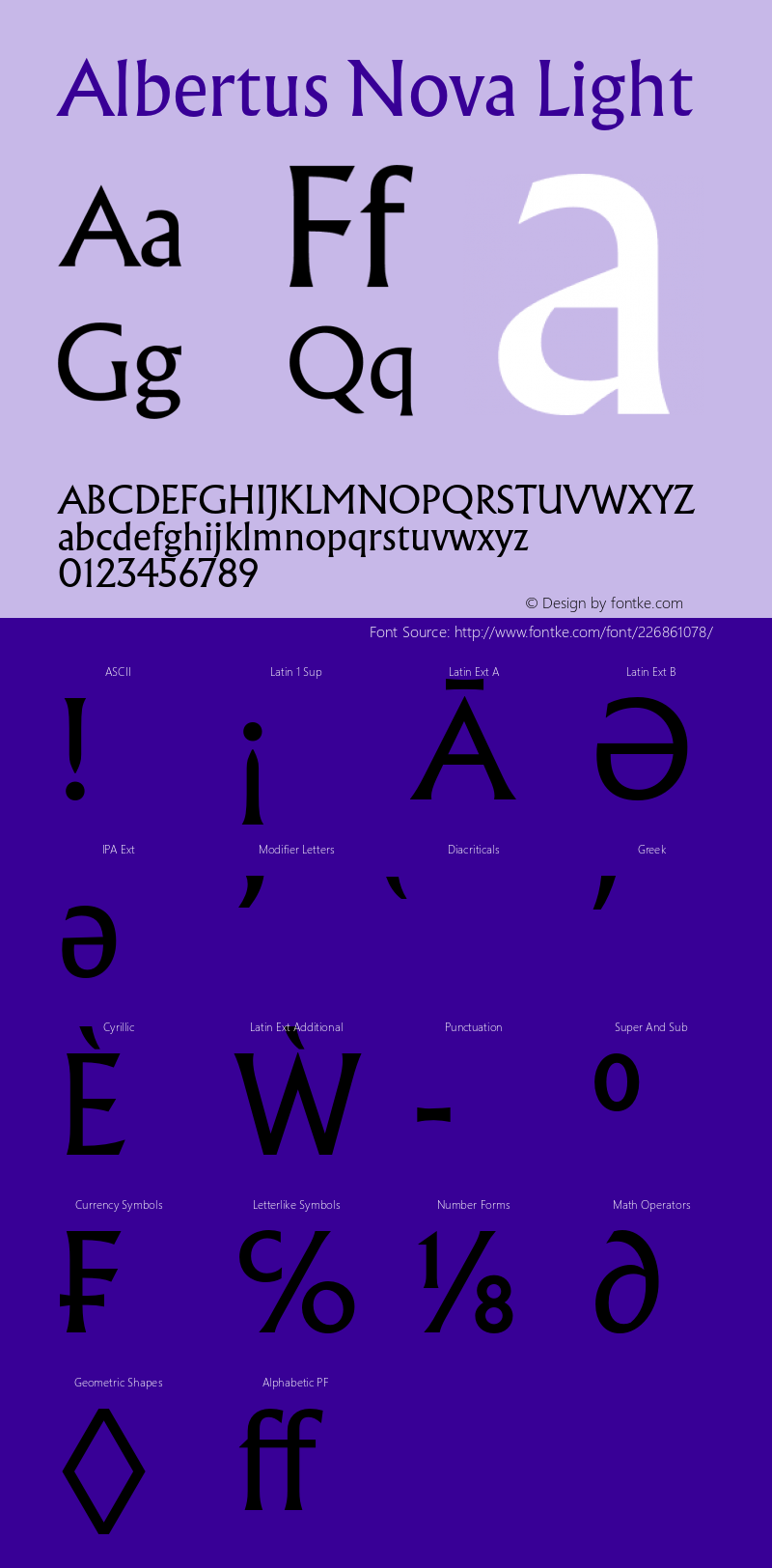 AlbertusNovaLight Version 1.001, build 8, s3;com.myfonts.easy.mti.albertus-nova.light.wfkit2.version.4U5g图片样张