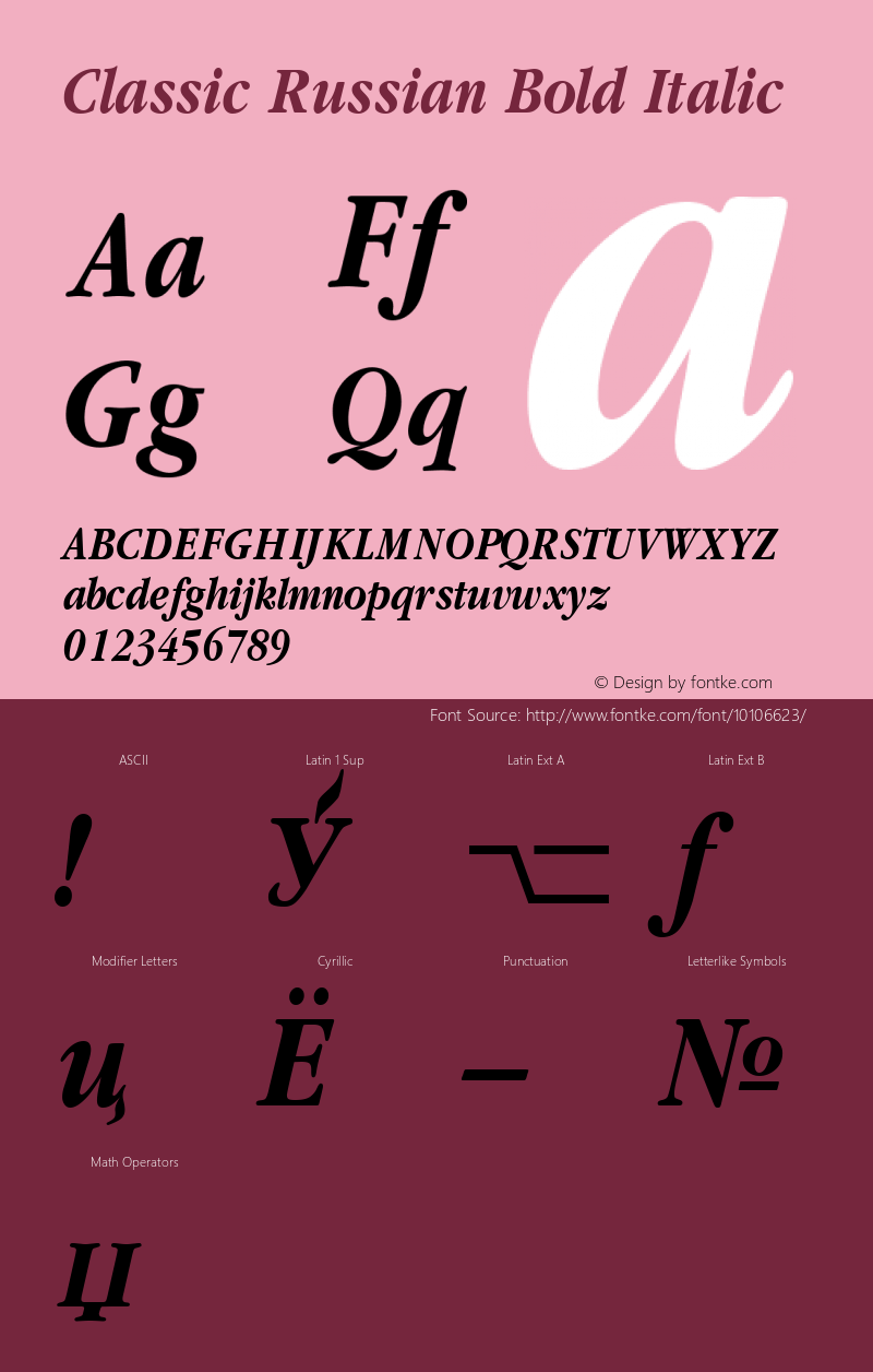 Classic Russian Bold Italic 001.001图片样张