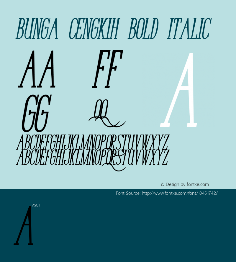 Bunga Cengkih Bold Italic Version 001.000图片样张