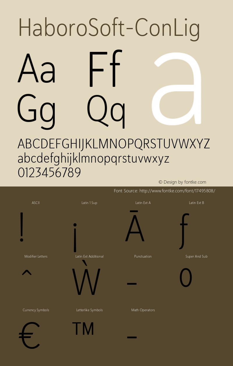 HaboroSoft-ConLig ☞ Version 1.000;com.myfonts.easy.insigne.haboro-soft.condensed-light.wfkit2.version.4BYw图片样张