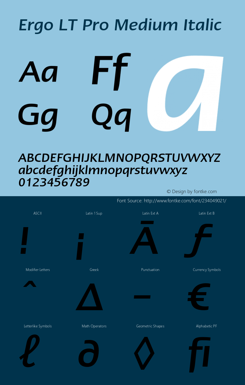 ErgoLTPro-MediumItalic Version 1.000;PS 001.000;hotconv 1.0.38图片样张