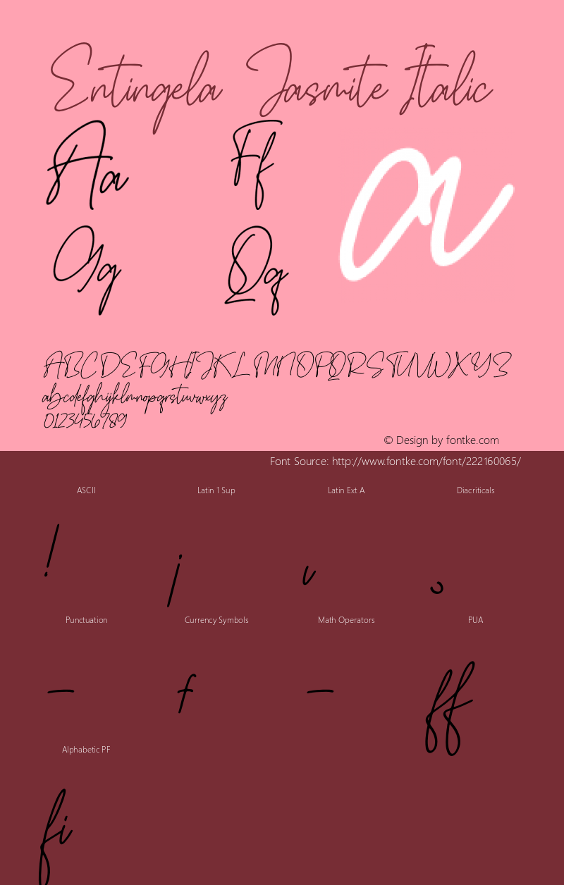 Entingela Jasmite Italic Version 1.00;May 14, 2022;FontCreator 13.0.0.2683 64-bit图片样张