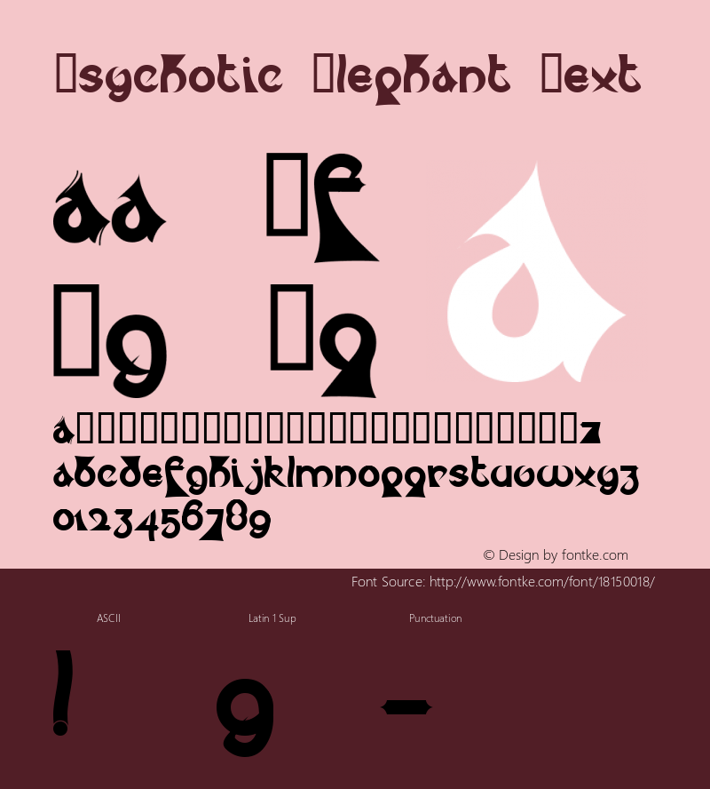 Psychotic Elephant Text Macromedia Fontographer 4.1.4 9/2/97图片样张