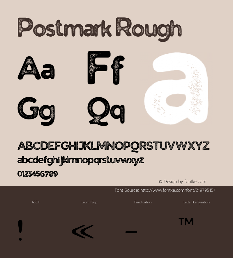 Postmark-Rough Version 1.000;PS 001.000;hotconv 1.0.88;makeotf.lib2.5.64775图片样张