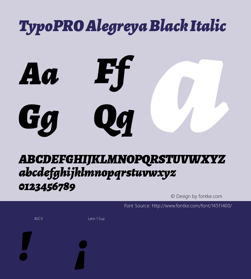 TypoPRO Alegreya Black Italic Version 1.003图片样张