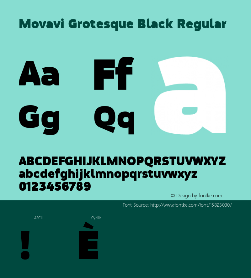 Movavi Grotesque Black Regular 1.0; CC:by-nc-nd;; ttfautohint (v1.4.1)图片样张