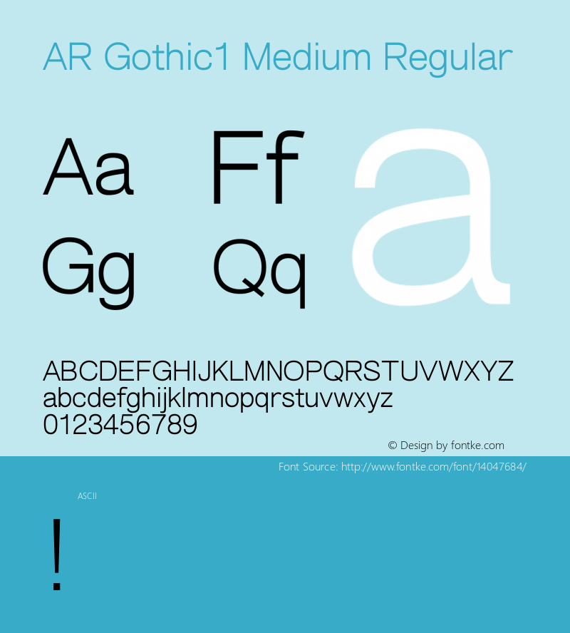 AR Gothic1 Medium Regular Version 2.10图片样张