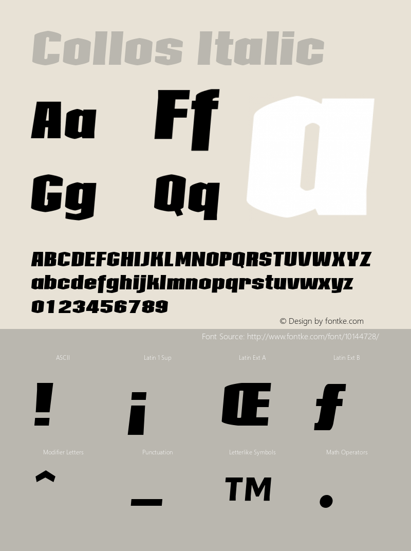 Collos Italic Version 001.000图片样张