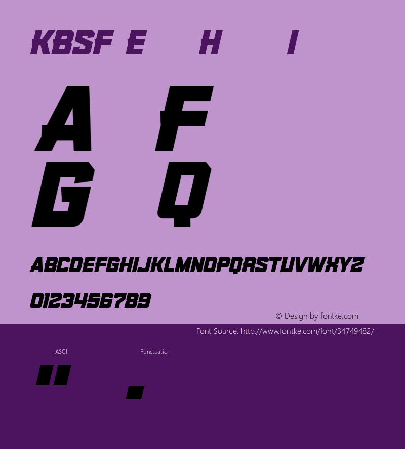 KBSF Edge Heavy Italic Version 1.00 2014图片样张