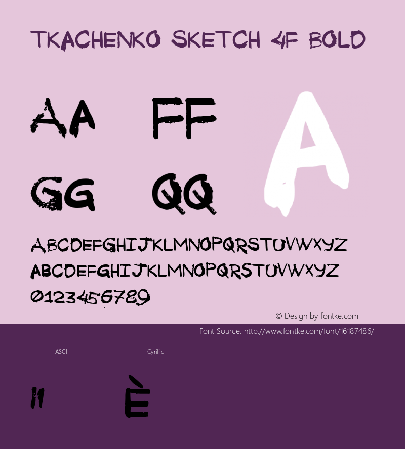 Tkachenko Sketch 4F Bold Version 1.100; ttfautohint (v1.4.1)图片样张