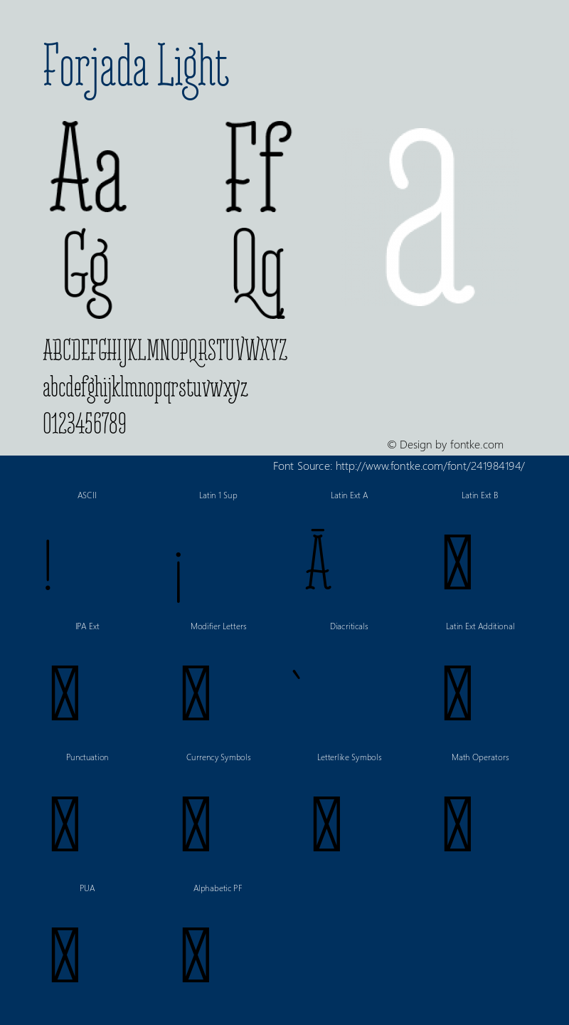 Forjada Light Version 1.000;PS 001.000;hotconv 1.0.88;makeotf.lib2.5.64775图片样张