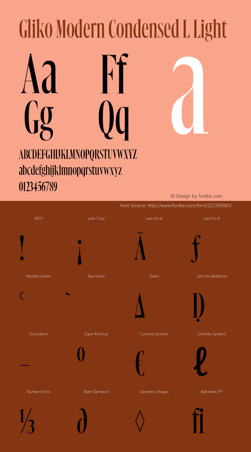 Gliko Modern Condensed L Light Version 2.001图片样张