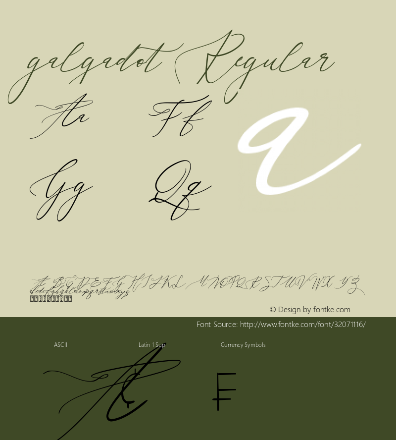 galgadot Version 1.00;June 3, 2019;FontCreator 11.5.0.2430 64-bit图片样张