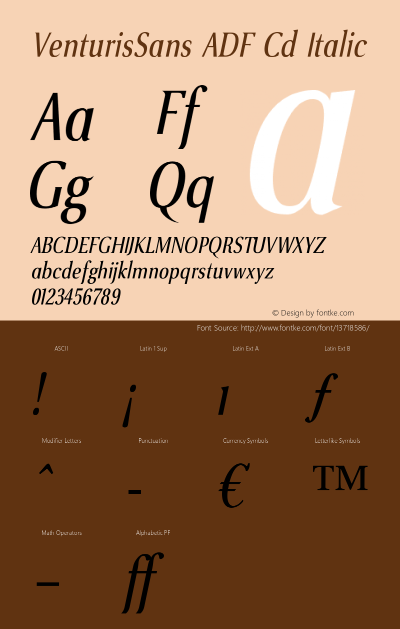 VenturisSans ADF Cd Italic Version 1.005图片样张