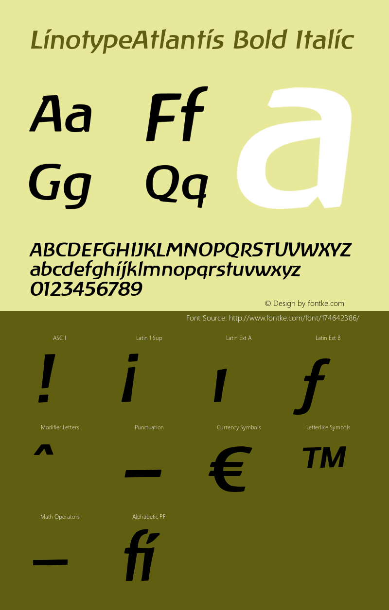 LinotypeAtlantis-MediumItalic 005.000图片样张