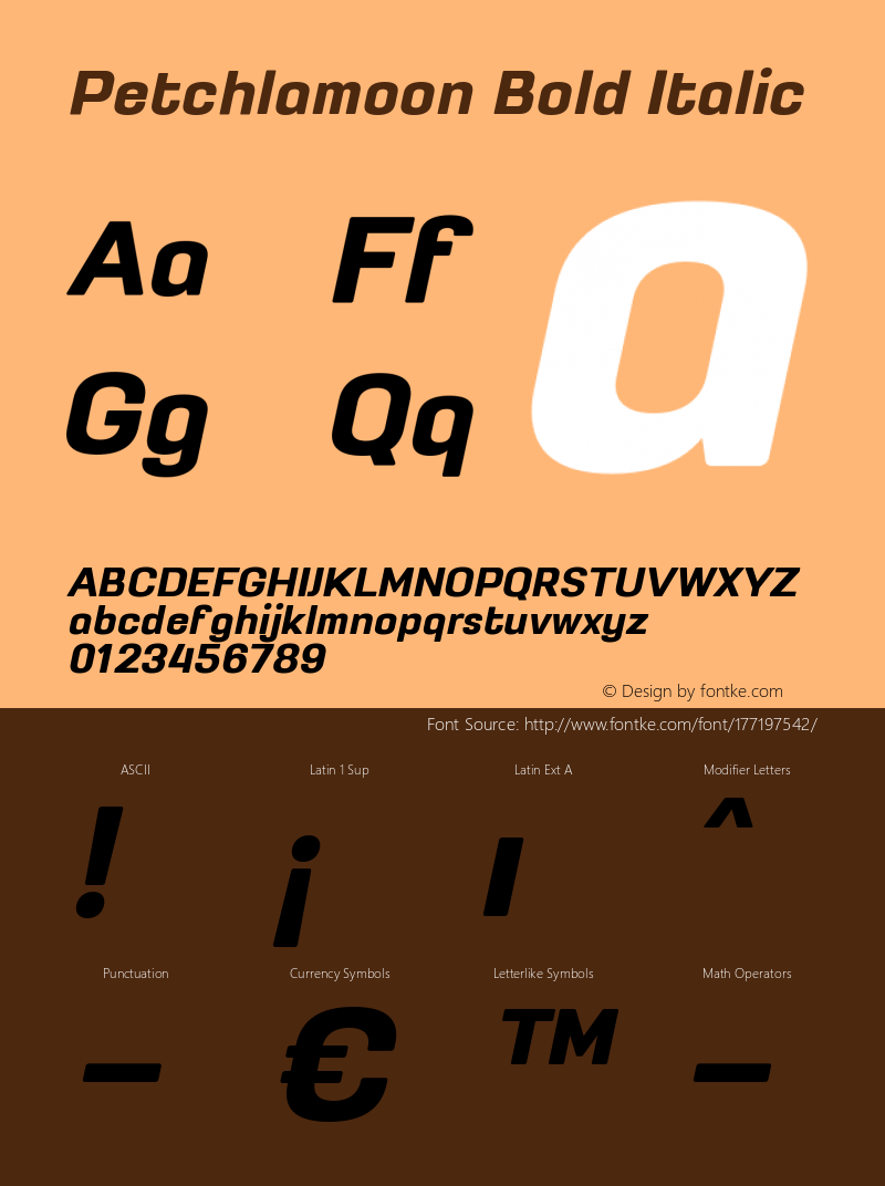 Petchlamoon Bold Italic Version 1.3图片样张