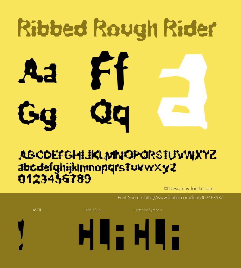 Ribbed Rough Rider Macromedia Fontographer 4.1.2 5/10/97图片样张