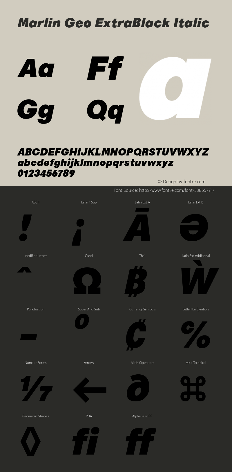 MarlinGeo-ExtraBlackItalic Version 1.000图片样张