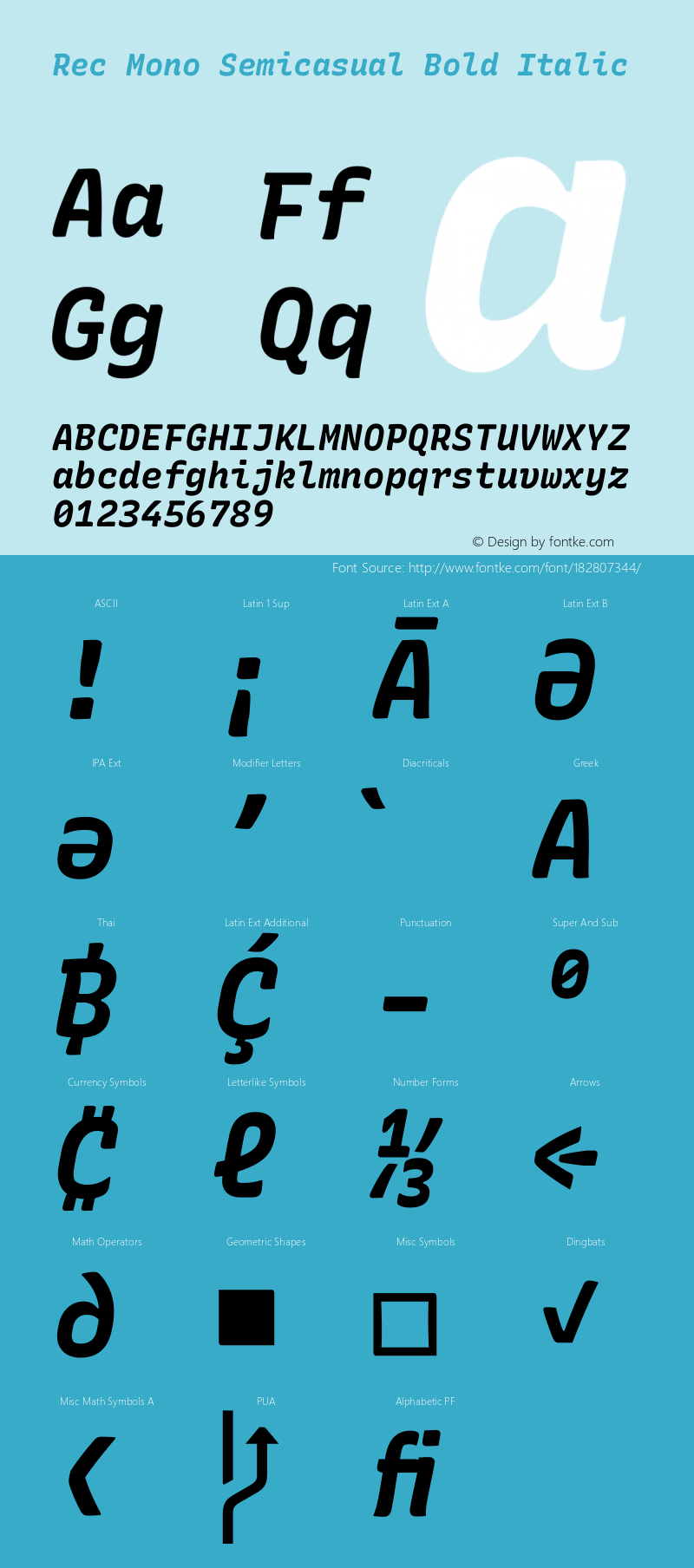 Rec Mono Semicasual Bold Italic Version 1.084图片样张