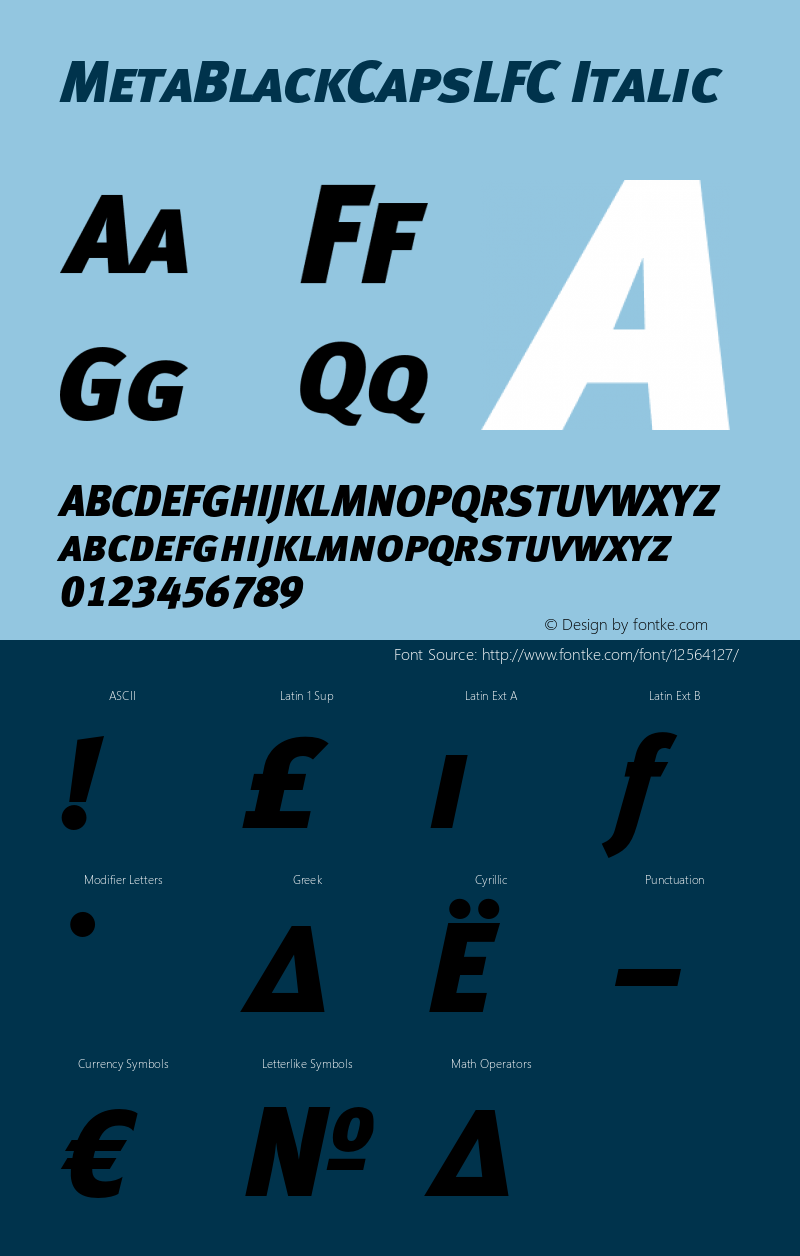 MetaBlackCapsLFC Italic OTF 1.0;PS 001.000;Core 116;AOCW 1.0 161图片样张