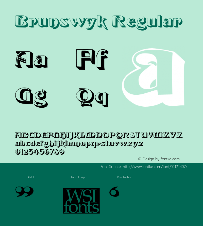 Brunswyk Regular The IMSI MasterFonts Collection, tm 1995, 1996 IMSI (International Microcomputer Software Inc.)图片样张