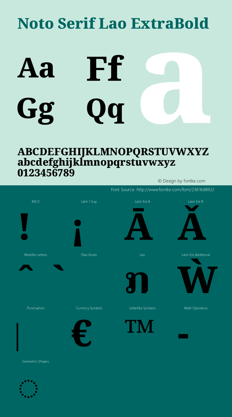 Noto Serif Lao ExtraBold Version 2.002图片样张