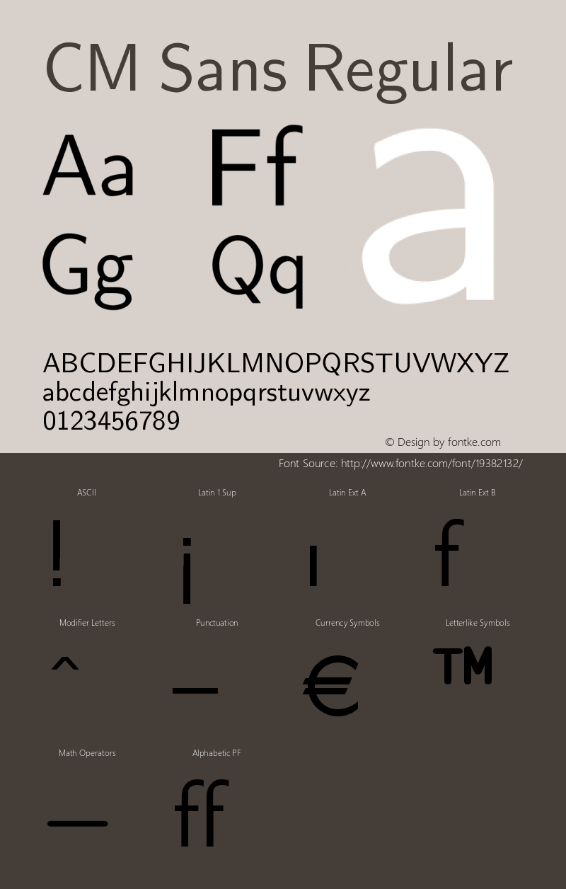 Computer Modern Sans Regular Version 001.001图片样张