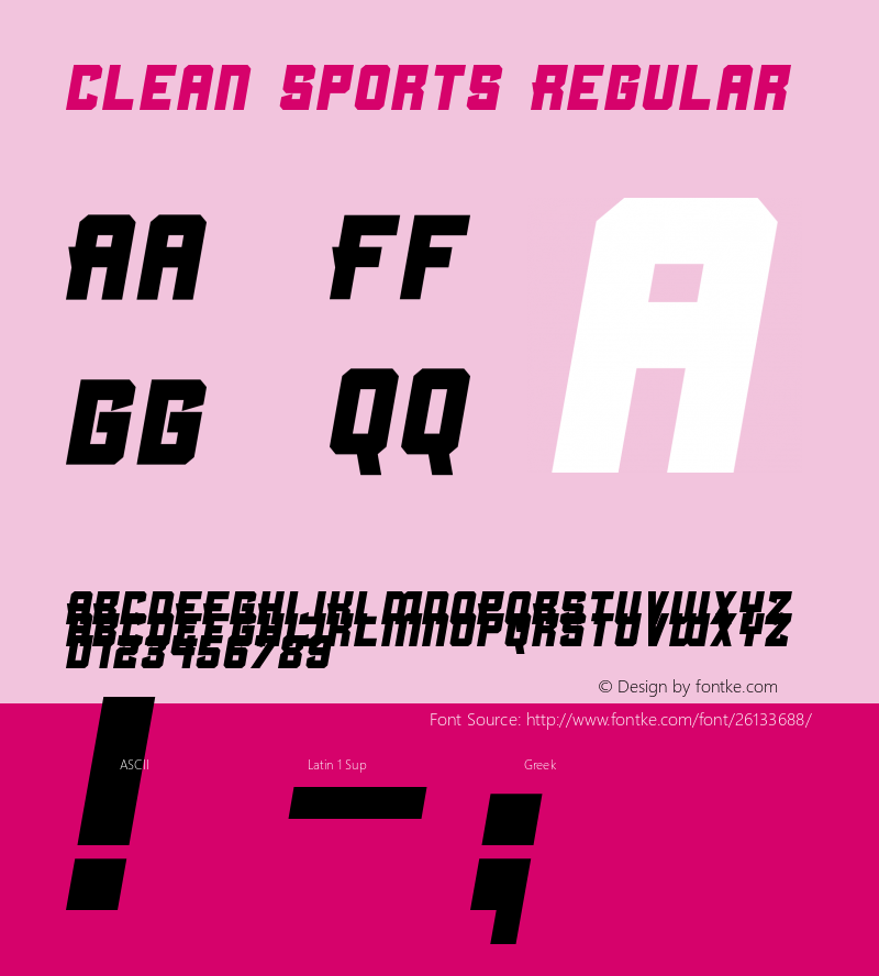 Clean Sports Version 1.00 June 7, 2018, initial release图片样张