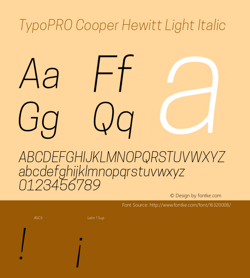 TypoPRO Cooper Hewitt Light Italic 1.000图片样张