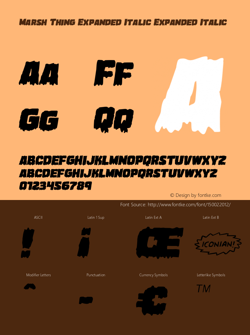 Marsh Thing Expanded Italic Version 1.0; 2013图片样张