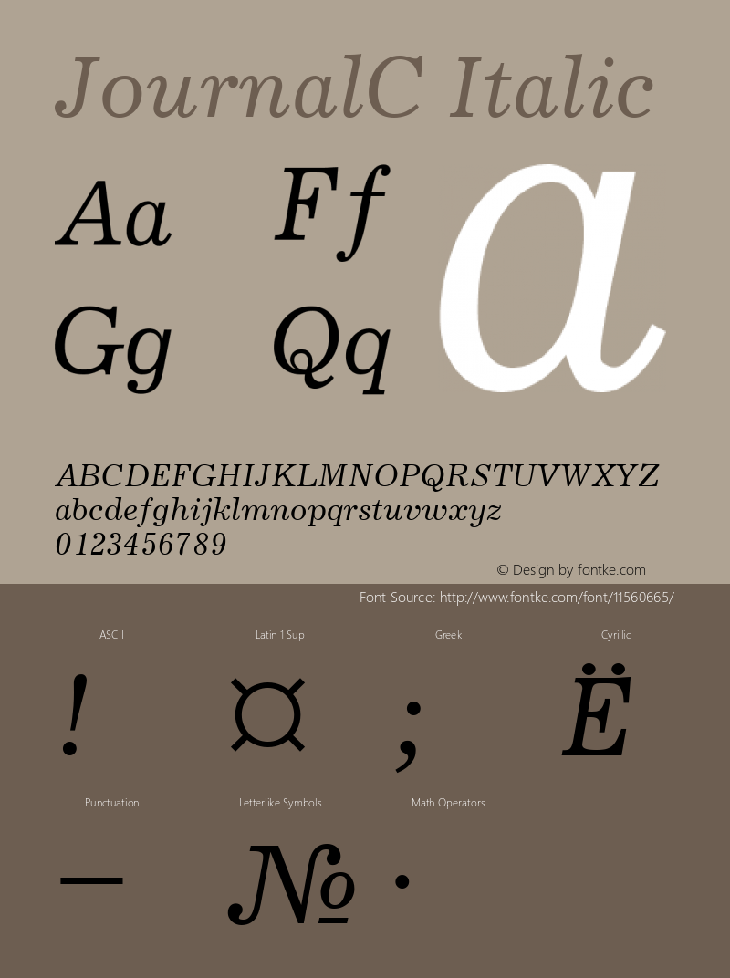 JournalC Italic Version 001.000图片样张