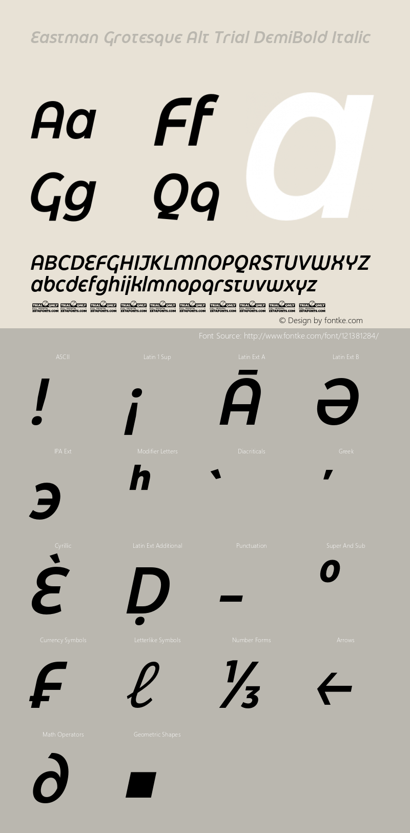 Eastman Grt Alt Trial DmBold Ita Version 1.001;hotconv 1.0.109;makeotfexe 2.5.65596图片样张