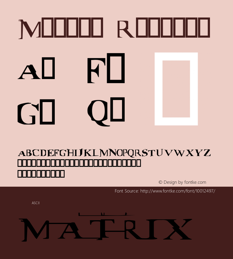 Matrix Regular 2000; 1.0, initial release图片样张