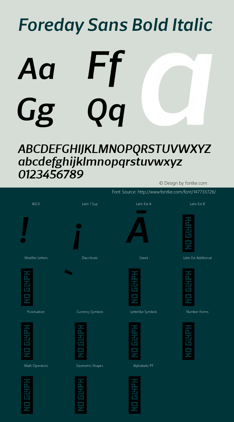 Foreday Sans Bold Italic Version 1.000;PS 001.000;hotconv 1.0.88;makeotf.lib2.5.64775图片样张
