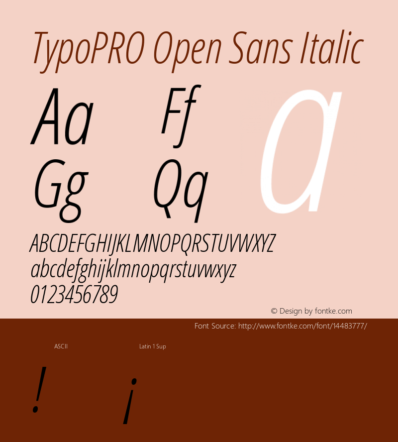 TypoPRO Open Sans Italic Version 1.10图片样张