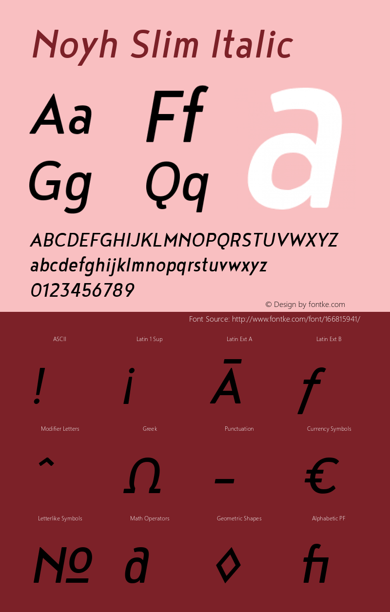 Noyh Slim Italic 1.000图片样张