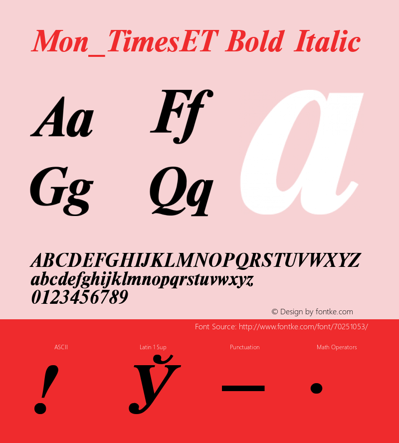 Mon_TimesET Bold Italic Converted from t:\TIMETT.BF1 by ALLTYPE图片样张