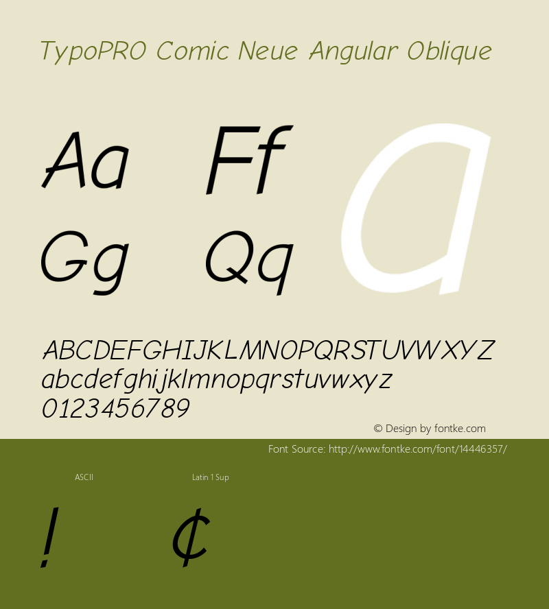 TypoPRO Comic Neue Angular Oblique Version 1.000图片样张