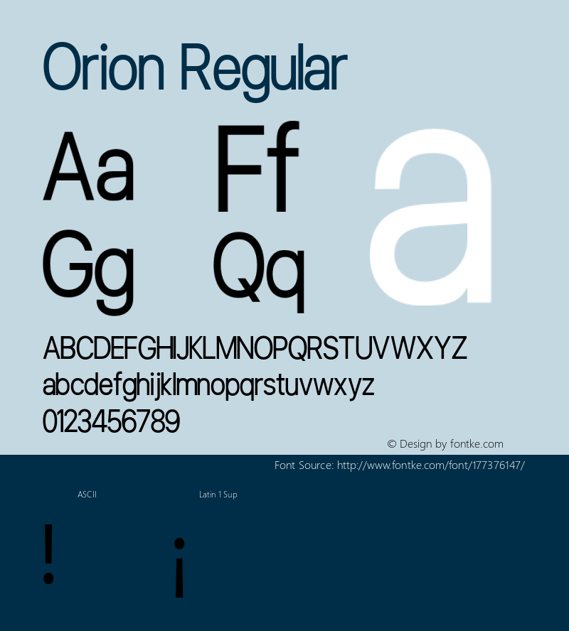 Orion Regular Version 1.000图片样张