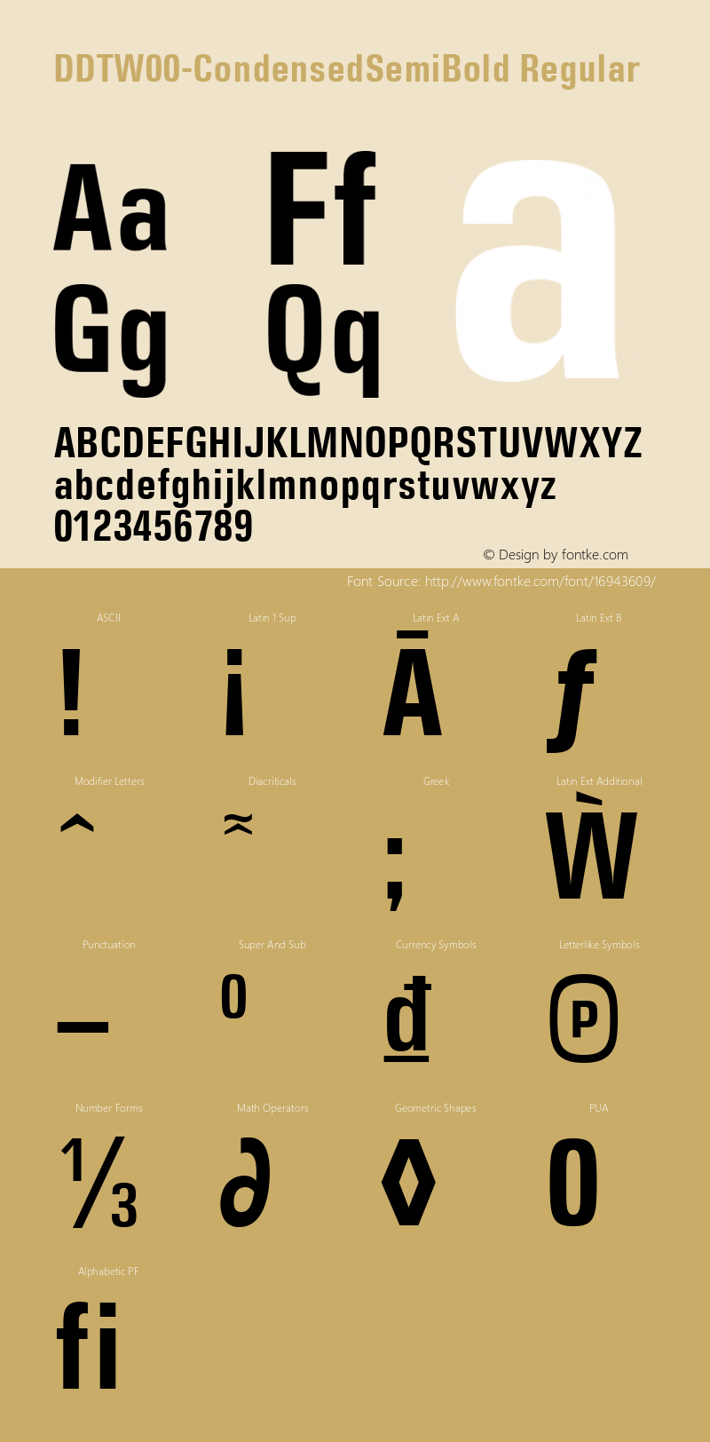 DDTW00-CondensedSemiBold Regular Version 1.40图片样张